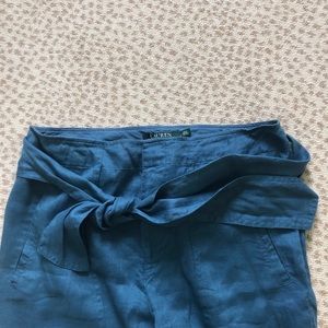 Linen-Blend Wide Leg Pant